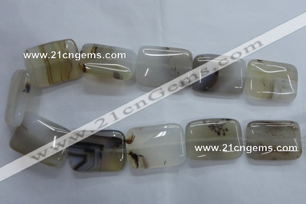 CAG3347 15.5 inches 25*35mm rectangle natural grey agate beads