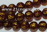 CAG3401 15.5 inches 8mm carved round red agate beads wholesale