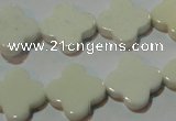 CAG3426 15.5 inches 16*16mm flower white agate gemstone beads