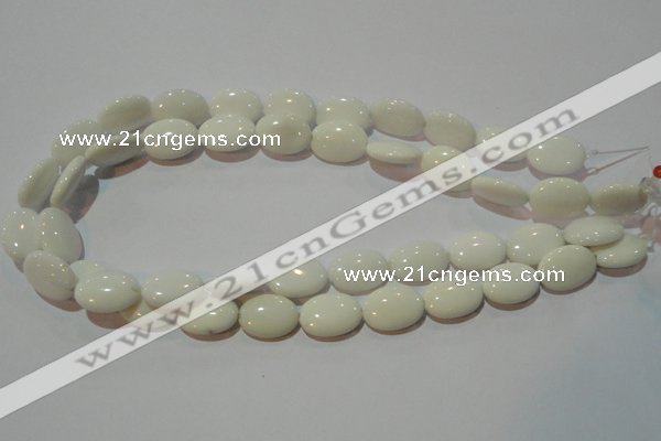 CAG3432 15.5 inches 13*18mm oval white agate gemstone beads