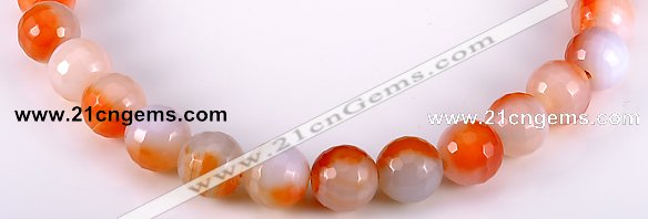 CAG346 16mm faceted round agate gemstone bead Wholesale