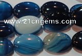 CAG3480 15.5 inches 13*18mm oval blue line agate beads