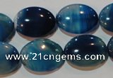 CAG3481 15.5 inches 15*20mm oval blue line agate beads