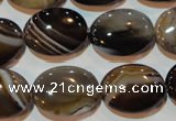 CAG3495 15.5 inches 15*20mm oval brown line agate beads