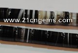 CAG3510 15.5 inches 11*13mm column brown line agate beads