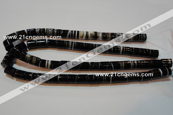 CAG3510 15.5 inches 11*13mm column brown line agate beads