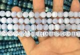 CAG3581 15.5 inches 4mm round matte blue lace agate beads