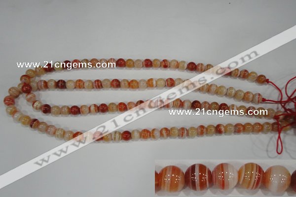 CAG3587 15.5 inches 8mm round red line agate beads wholesale