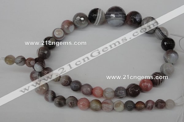 CAG3595 15.5 inches 8mm - 17mm faceted round botswana agate beads