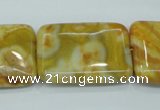 CAG3625 15.5 inches 22*30mm rectangle yellow crazy lace agate beads