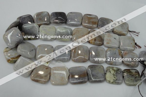 CAG3655 15.5 inches 25*25mm square ocean agate gemstone beads