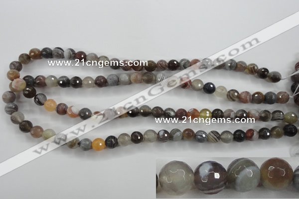 CAG3692 15.5 inches 8mm faceted round botswana agate beads wholesale