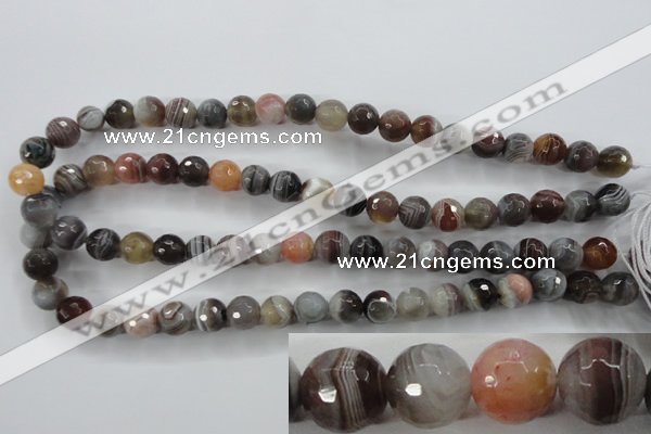 CAG3693 15.5 inches 10mm faceted round botswana agate beads wholesale