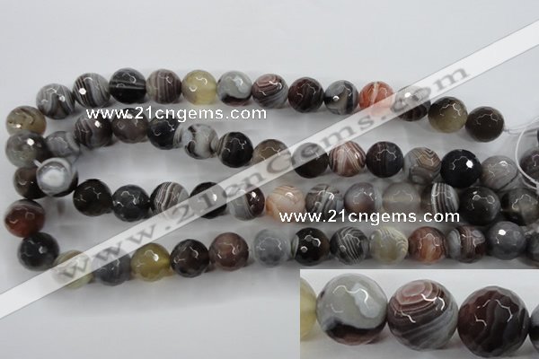 CAG3695 15.5 inches 14mm faceted round botswana agate beads wholesale