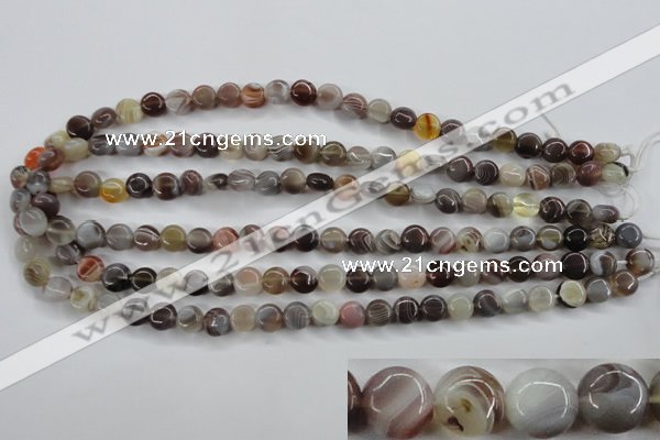 CAG3711 15.5 inches 8mm flat round botswana agate beads wholesale