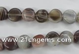 CAG3712 15.5 inches 10mm flat round botswana agate beads wholesale