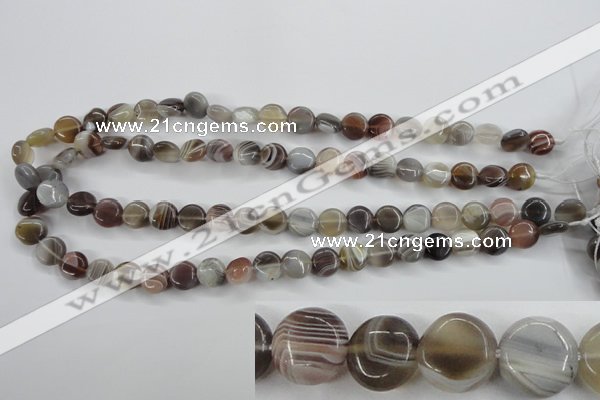 CAG3712 15.5 inches 10mm flat round botswana agate beads wholesale