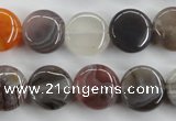 CAG3714 15.5 inches 14mm flat round botswana agate beads wholesale