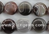 CAG3715 15.5 inches 16mm flat round botswana agate beads wholesale