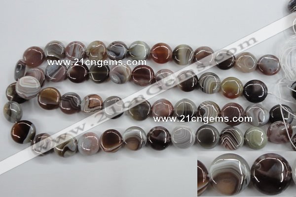 CAG3715 15.5 inches 16mm flat round botswana agate beads wholesale