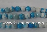 CAG3871 15.5 inches 6mm faceted round fire crackle agate beads