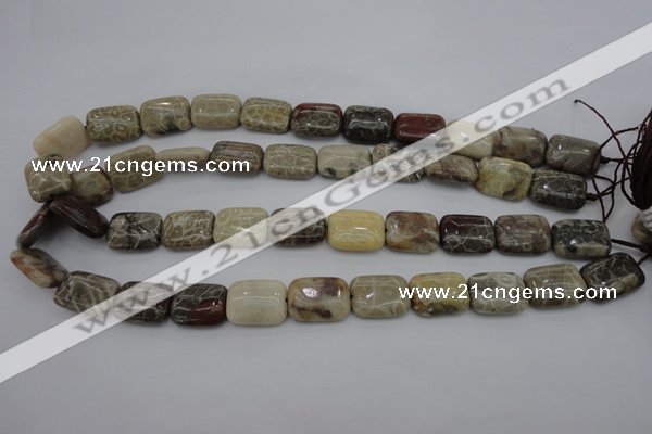 CAG3892 15.5 inches 13*18mm rectangle chrysanthemum agate beads