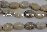 CAG3901 15.5 inches 8*12mm oval chrysanthemum agate beads