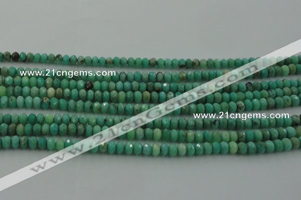 CAG3911 15.5 inches 2.5*4mm faceted rondelle green grass agate beads