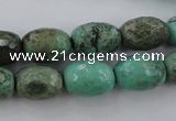 CAG3919 15.5 inches 10*14mm faceted rice green grass agate beads