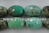 CAG3920 15.5 inches 13*18mm faceted rice green grass agate beads