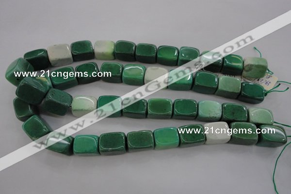 CAG3925 15.5 inches 13*18mm cuboid green grass agate beads