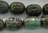 CAG3927 15.5 inches 14*19mm nuggets green grass agate beads