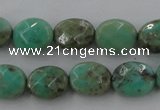 CAG3930 15.5 inches 8*10mm faceted oval green grass agate beads