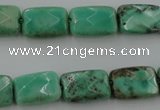 CAG3934 15.5 inches 8*12mm faceted rectangle green grass agate beads