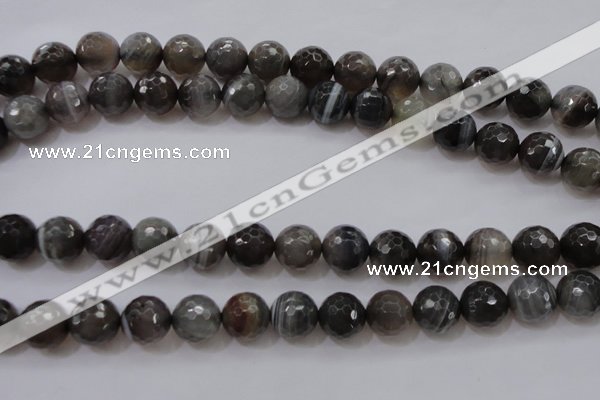 CAG3952 15.5 inches 10mm faceted round grey botswana agate beads