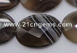 CAG3976 15.5 inches 22*30mm faceted oval grey botswana agate beads