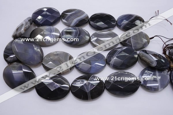 CAG3978 15.5 inches 30*40mm faceted oval grey botswana agate beads