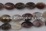 CAG3990 15.5 inches 8*12mm faceted oval botswana agate gemstone beads