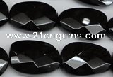 CAG4039 15.5 inches 18*23mm faceted freeform black agate beads