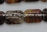 CAG4055 15.5 inches 15*20mm rectangle dragon veins agate beads