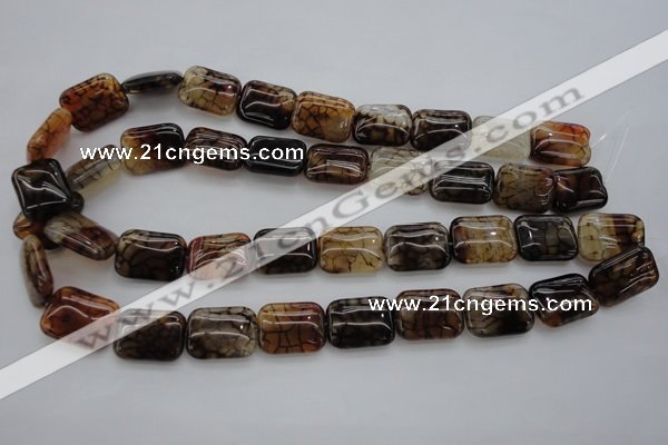 CAG4055 15.5 inches 15*20mm rectangle dragon veins agate beads