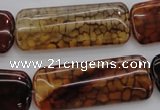 CAG4056 15.5 inches 15*38mm rectangle dragon veins agate beads