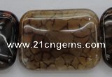 CAG4058 15.5 inches 30*38mm rectangle dragon veins agate beads