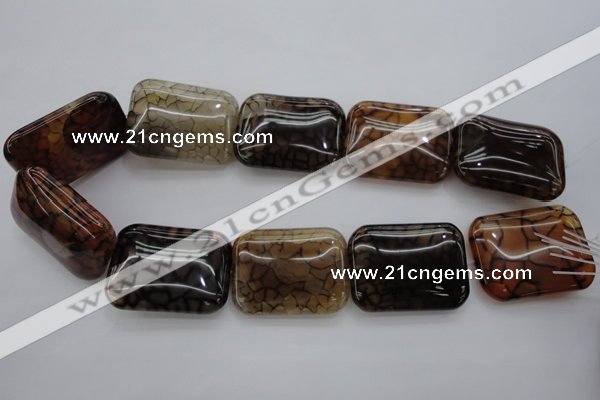 CAG4058 15.5 inches 30*38mm rectangle dragon veins agate beads