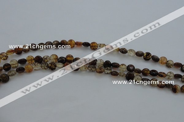 CAG4060 15.5 inches 6mm flat round dragon veins agate beads