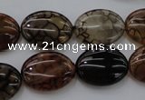 CAG4072 15.5 inches 15*20mm oval dragon veins agate beads