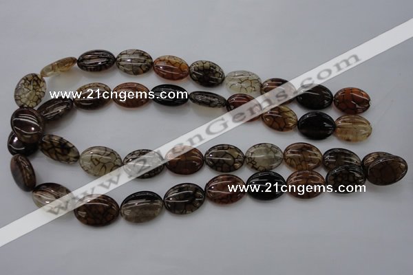 CAG4072 15.5 inches 15*20mm oval dragon veins agate beads