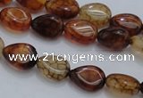 CAG4078 15.5 inches 6*8mm flat teardrop dragon veins agate beads