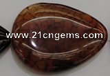 CAG4088 15.5 inches 38*50mm flat teardrop dragon veins agate beads