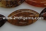 CAG4090 15.5 inches 20*40mm marquise dragon veins agate beads